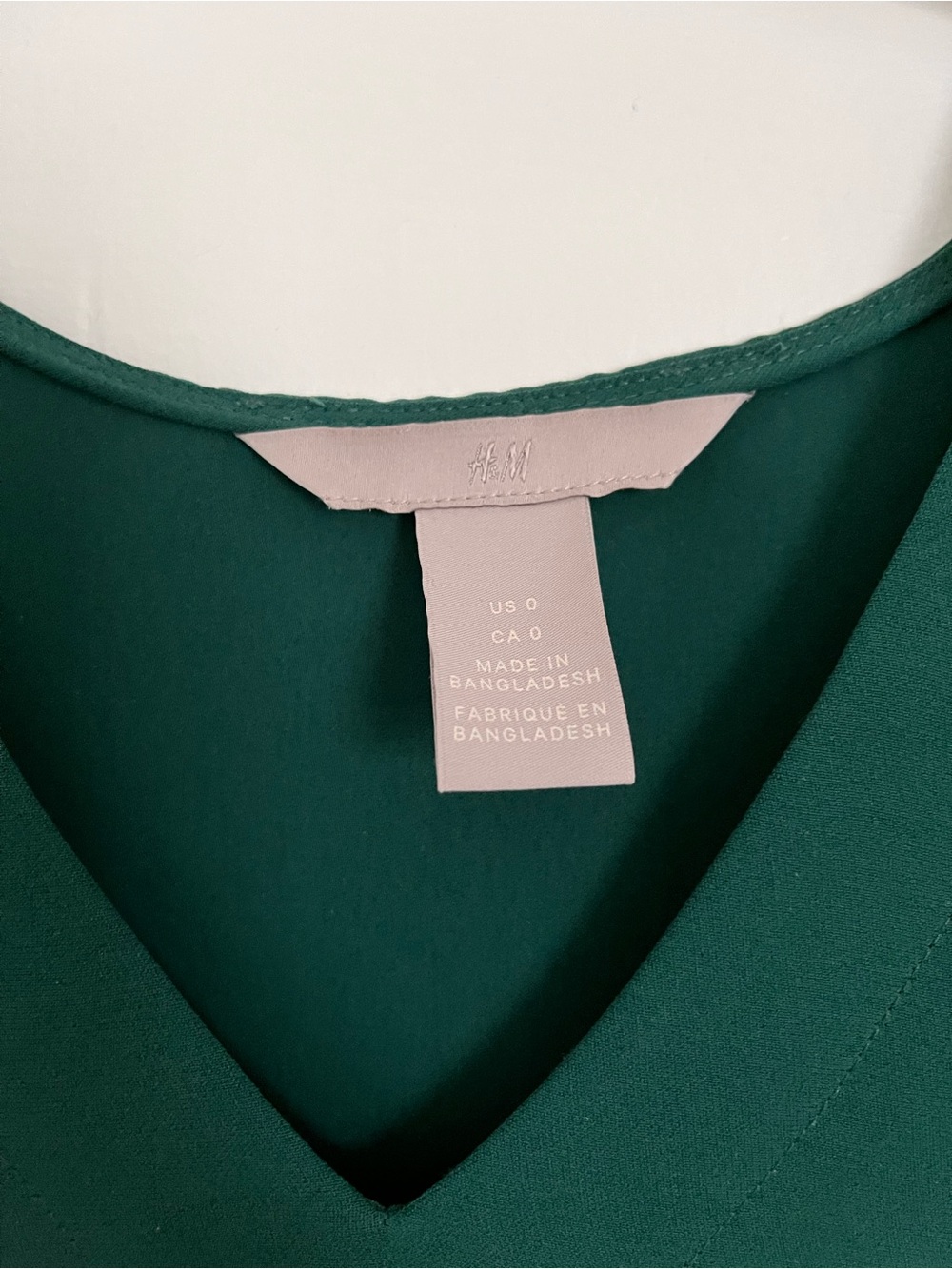 H&M Emerald Green V-Neck Long Sleeve Blouse - Picture 3 of 5